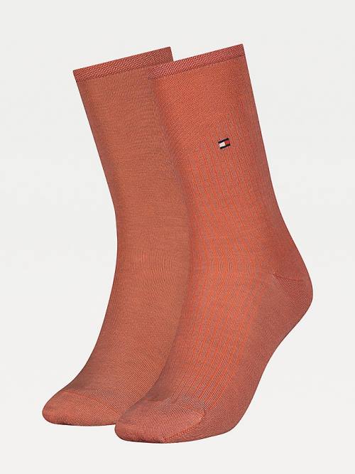 Orange Tommy Hilfiger 2-Pack Ribbed Women\'s Socks | TH752OJD