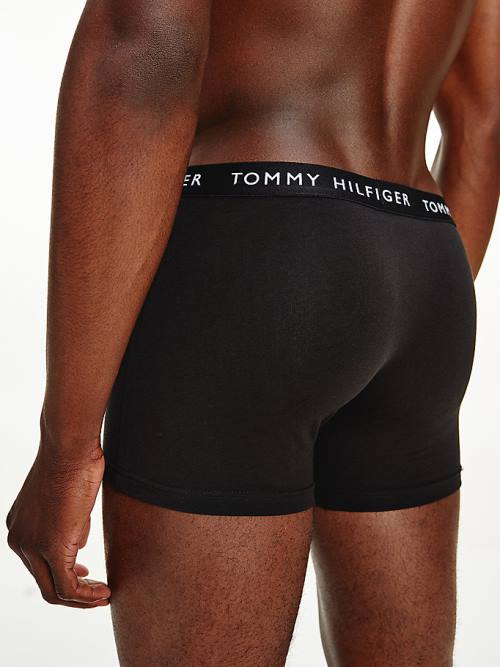 Orange Tommy Hilfiger 3-Pack Logo Waistband Trunks Men's Underwear | TH396QND