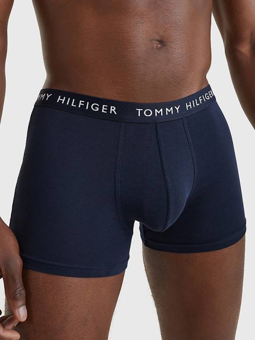 Orange Tommy Hilfiger 3-Pack Repeat Logo Trunks Men's Underwear | TH902DTM