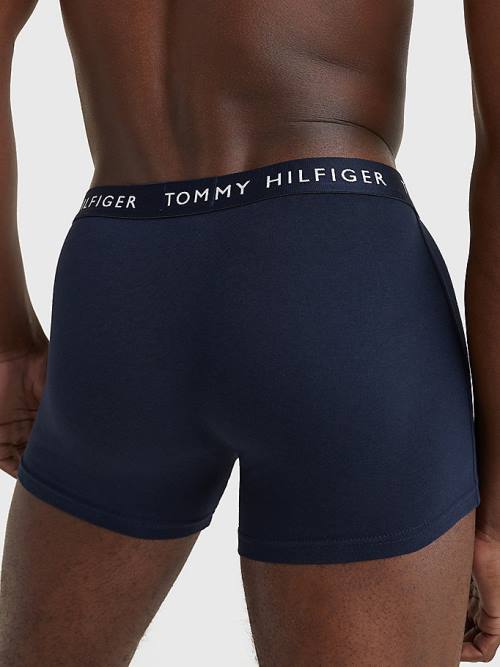 Orange Tommy Hilfiger 3-Pack Repeat Logo Trunks Men's Underwear | TH902DTM