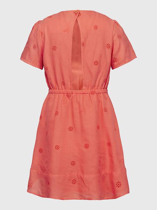 Orange Tommy Hilfiger Broderie Anglaise Girls' Dress | TH075CWT