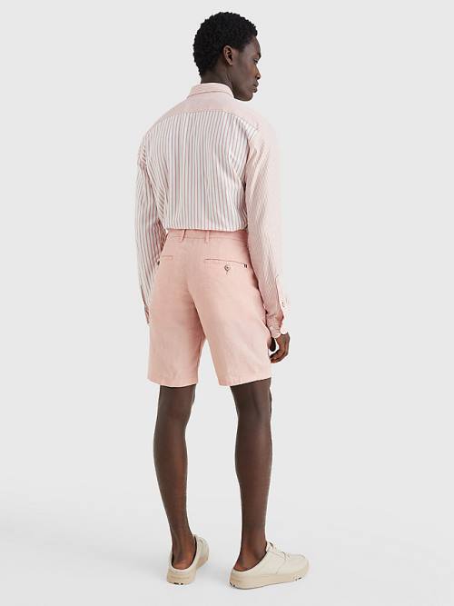 Orange Tommy Hilfiger Brooklyn Double-Dyed Linen Men's Shorts | TH701ZRP