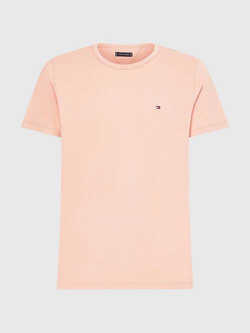 Orange Tommy Hilfiger Flag Embroidery Men's T Shirts | TH306TMK