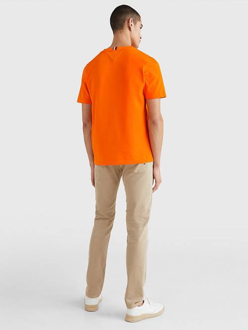 Orange Tommy Hilfiger Icons Logo Men's T Shirts | TH235OKS