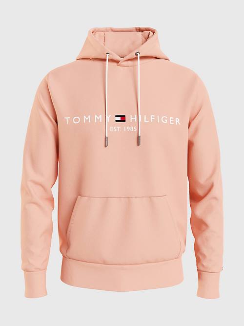 Orange Tommy Hilfiger Logo Men's Hoodie | TH537EJQ