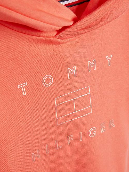 Orange Tommy Hilfiger Metallic Logo Girls' Hoodie | TH149RMS