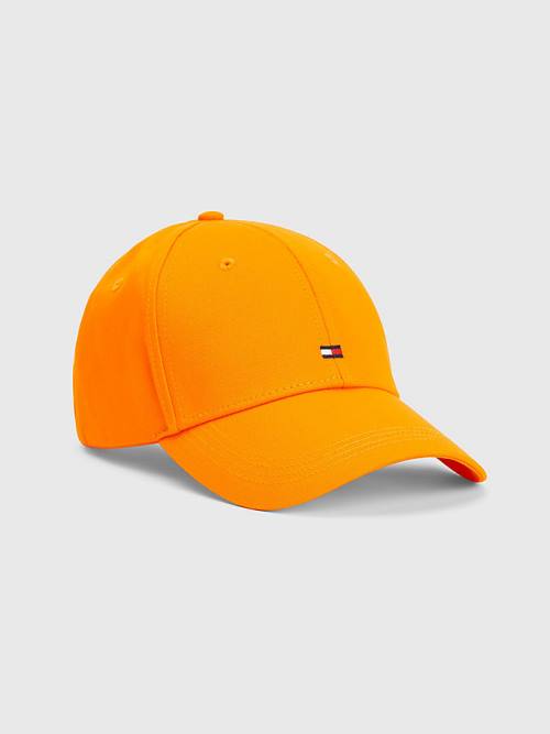 Orange Tommy Hilfiger Organic Cotton Flag Embroidery Cap Men\'s Hats | TH487JIM