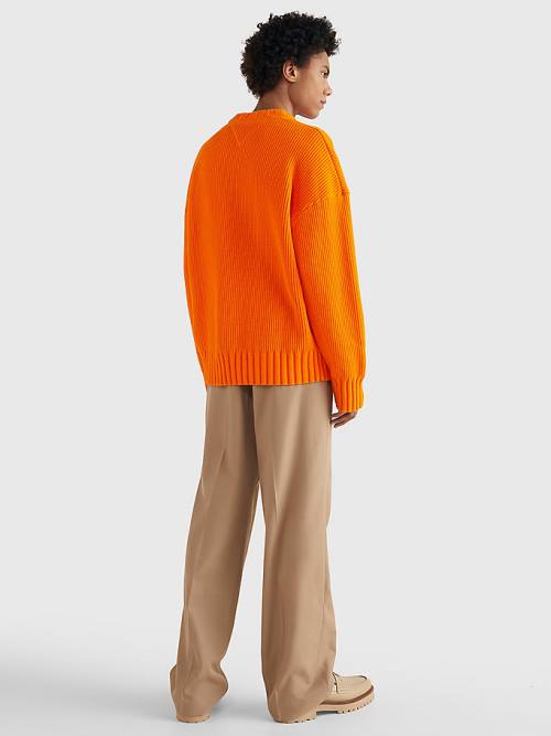 Orange Tommy Hilfiger Prep Crest Rib-Knit Jumper Men's Sweaters | TH639OTU