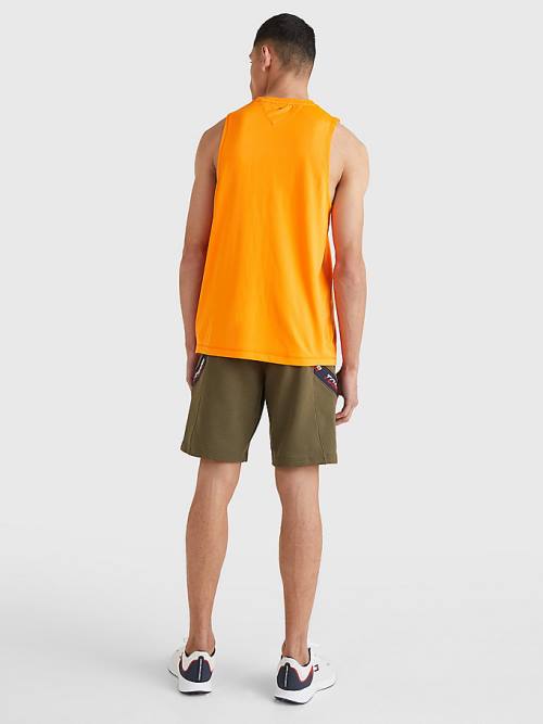 Orange Tommy Hilfiger Sport Essential Performance Training Tank Top Men's T Shirts | TH096UCF