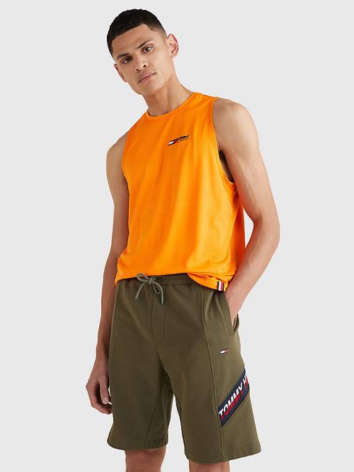 Orange Tommy Hilfiger Sport Essential Performance Training Tank Top Men\'s T Shirts | TH096UCF