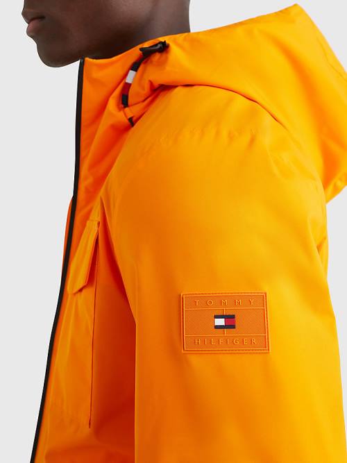 Orange Tommy Hilfiger TH Tech Warm Hooded Men's Jackets | TH109JTF