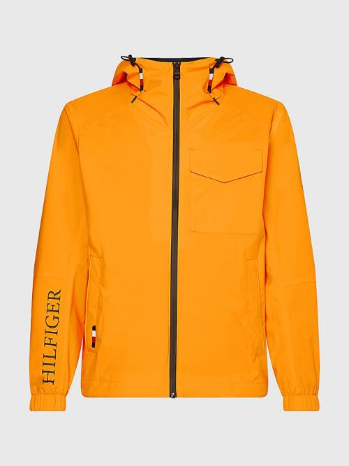 Orange Tommy Hilfiger TH Tech Warm Hooded Men's Jackets | TH109JTF