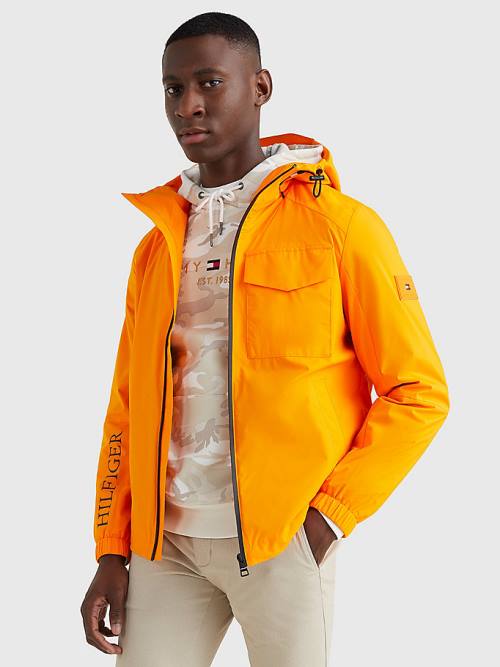 Orange Tommy Hilfiger TH Tech Warm Hooded Men\'s Jackets | TH109JTF