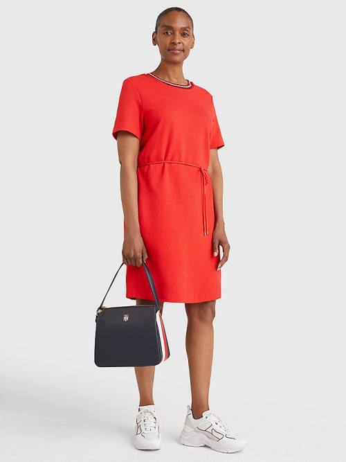 Orange Tommy Hilfiger Textured Relaxed Fit Women's Dress | TH479RMP