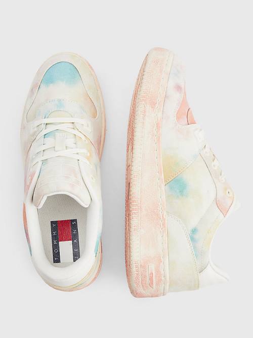 Orange Tommy Hilfiger Tie-Dye Cupsole Basket Women's Sneakers | TH602IZD