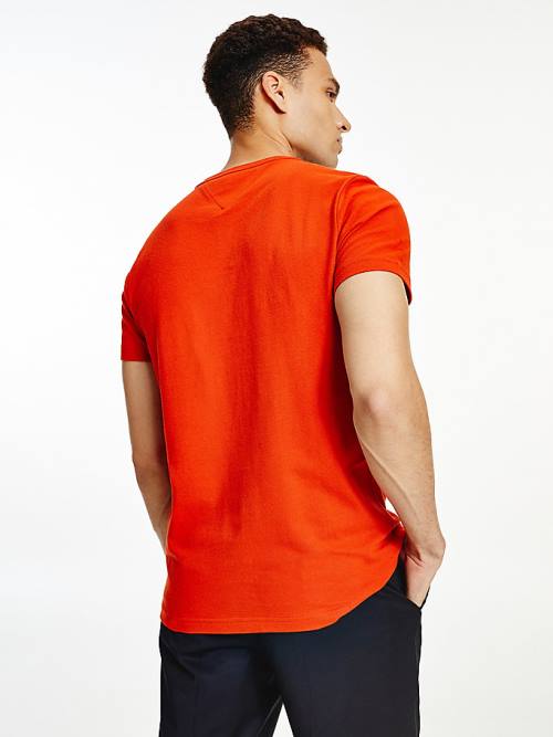 Orange Tommy Hilfiger Tonal Flag Embroidery Men's T Shirts | TH306APM