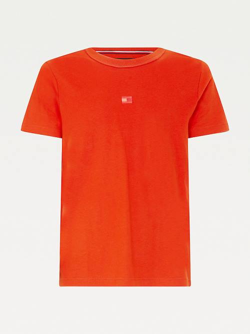 Orange Tommy Hilfiger Tonal Flag Embroidery Men's T Shirts | TH306APM