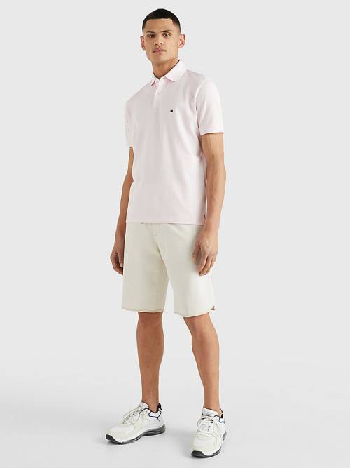 Pink Tommy Hilfiger 1985 Essential TH Flex Men's Polo Shirts | TH154AZQ