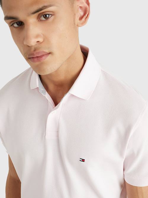 Pink Tommy Hilfiger 1985 Essential TH Flex Men's Polo Shirts | TH154AZQ