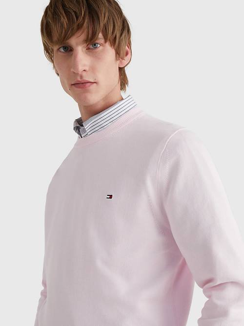 Pink Tommy Hilfiger 1985 Essential TH Flex Sweatshirt Men's Sweaters | TH837DNB