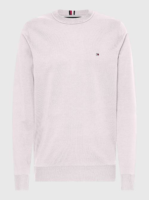 Pink Tommy Hilfiger 1985 Essential TH Flex Sweatshirt Men's Sweaters | TH837DNB