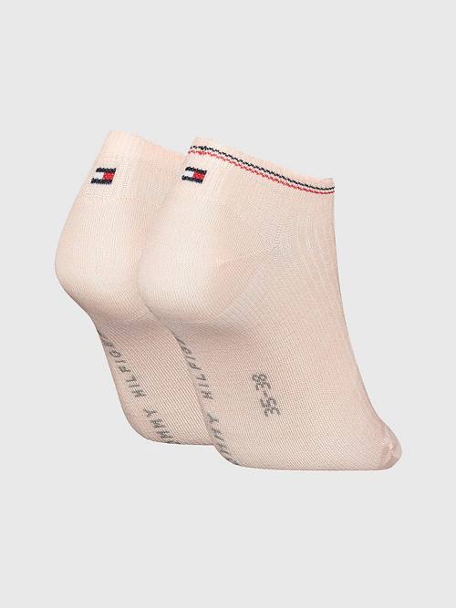 Pink Tommy Hilfiger 2-Pack Ribbed Trainer Women's Socks | TH186VCM