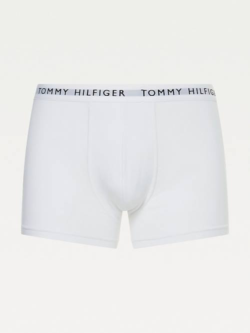 Pink Tommy Hilfiger 3-Pack Logo Waistband Trunks Men's Underwear | TH089NVI