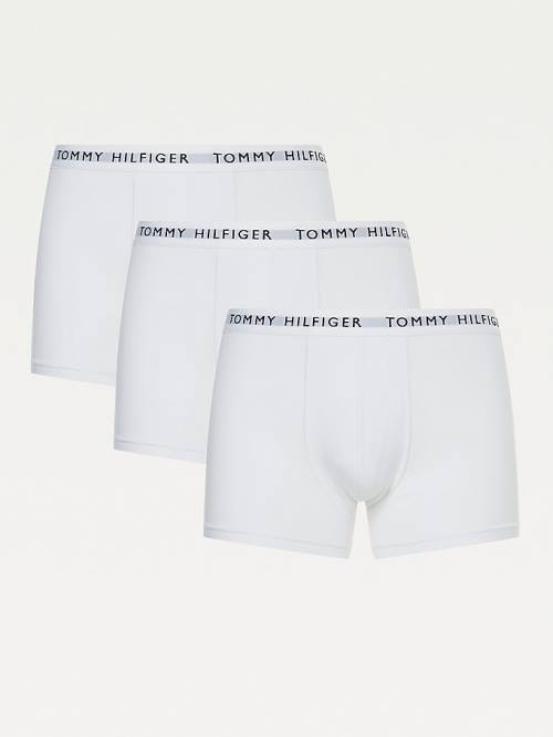 Pink Tommy Hilfiger 3-Pack Logo Waistband Trunks Men\'s Underwear | TH089NVI