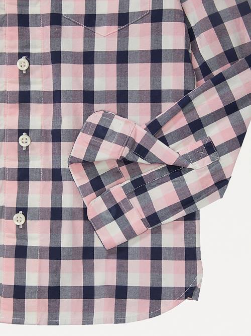 Pink Tommy Hilfiger Adaptive Checked Boys' Shirts | TH019QOS