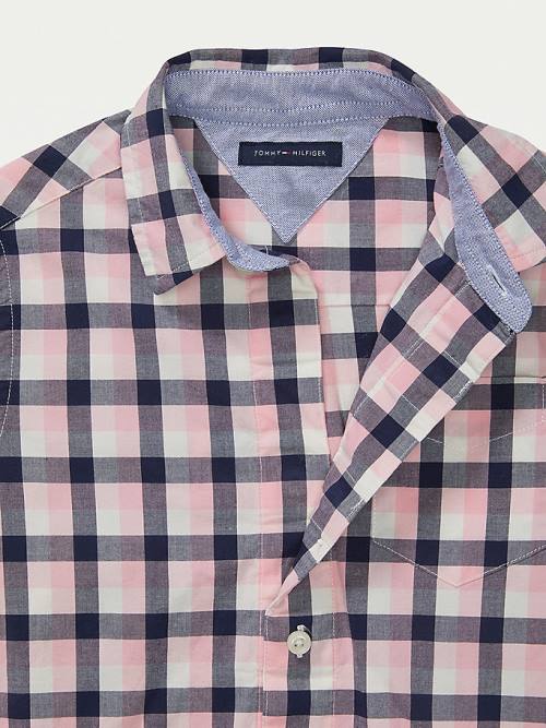 Pink Tommy Hilfiger Adaptive Checked Boys' Shirts | TH019QOS