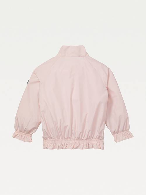 Pink Tommy Hilfiger Adaptive Essential Lightweight Ruffle Girls' Jackets | TH046PFB