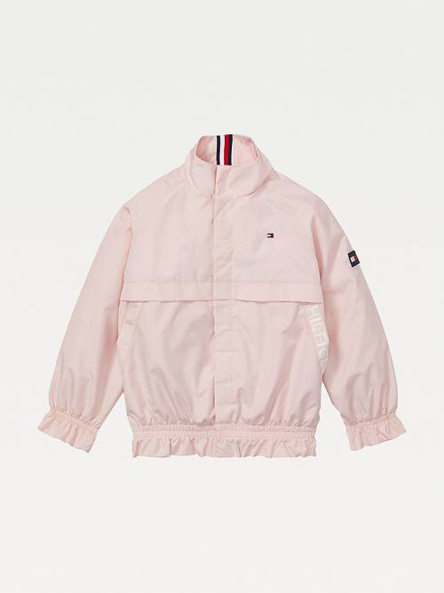 Pink Tommy Hilfiger Adaptive Essential Lightweight Ruffle Girls\' Jackets | TH046PFB