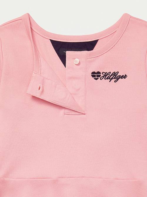 Pink Tommy Hilfiger Adaptive Henley Girls' Dress | TH170FRP