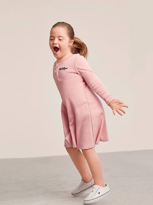 Pink Tommy Hilfiger Adaptive Henley Girls\' Dress | TH170FRP