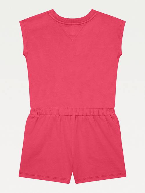 Pink Tommy Hilfiger Adaptive Knit Playsuit Girls' Dress | TH106JKM