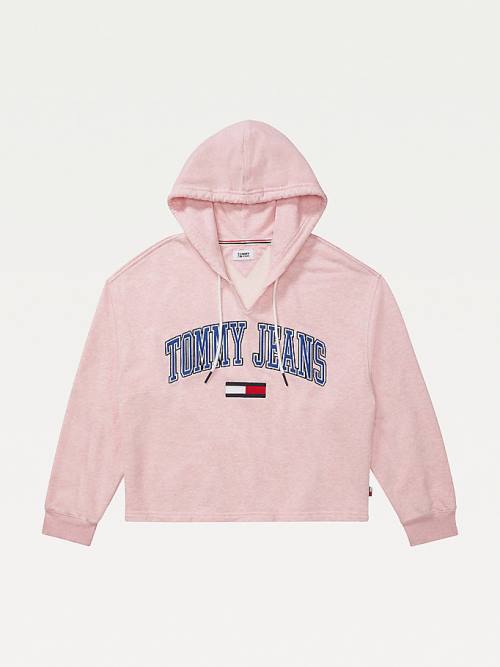 Pink Tommy Hilfiger Adaptive Logo Women's Hoodie | TH918WRF