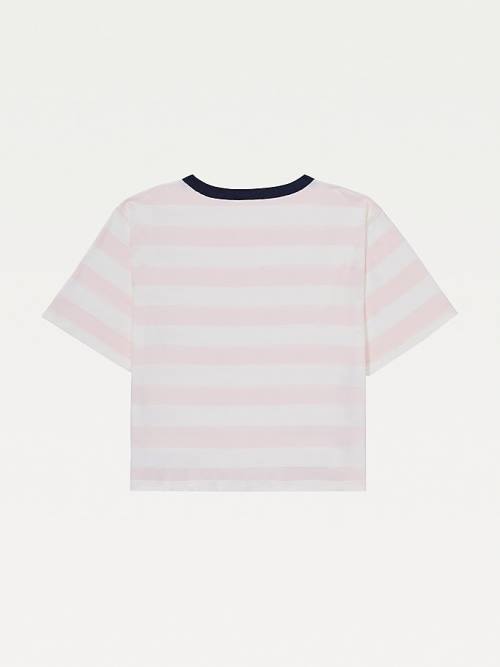 Pink Tommy Hilfiger Adaptive Organic Cotton Women's T Shirts | TH082LQX