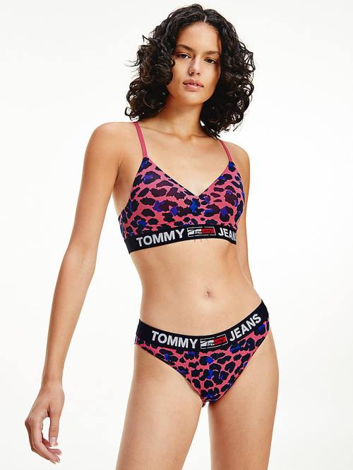 Pink Tommy Hilfiger All-Over Logo Print Briefs Women's Underwear | TH245FVW