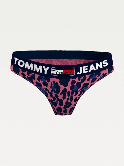 Pink Tommy Hilfiger All-Over Logo Print Briefs Women's Underwear | TH245FVW