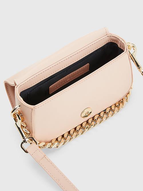 Pink Tommy Hilfiger Chain Mini Crossover Women's Bags | TH961LXN