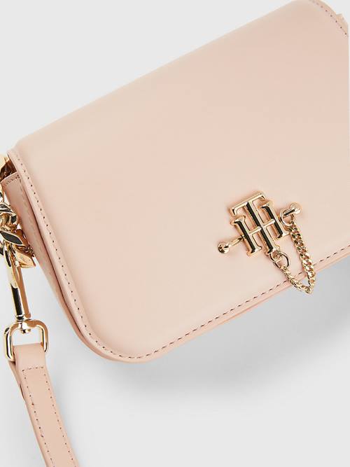 Pink Tommy Hilfiger Chain Mini Crossover Women's Bags | TH961LXN