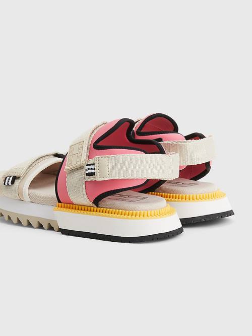 Pink Tommy Hilfiger Cleat Mix Women's Sandals | TH947KWM