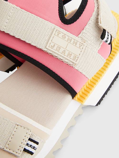 Pink Tommy Hilfiger Cleat Mix Women's Sandals | TH947KWM