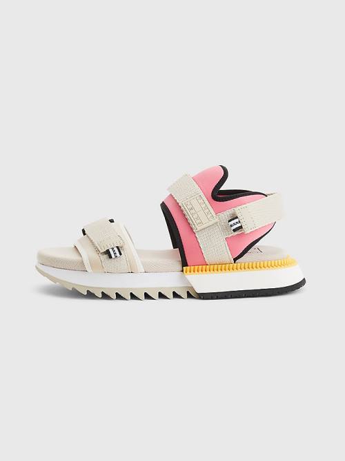 Pink Tommy Hilfiger Cleat Mix Women's Sandals | TH947KWM