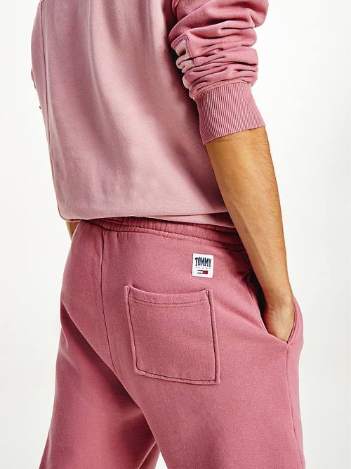 Pink Tommy Hilfiger College Organic Cotton Blend Joggers Men's Pants | TH352DSP