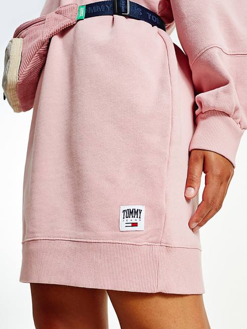 Pink Tommy Hilfiger College Sweatshirt Women's Dress | TH609UDK