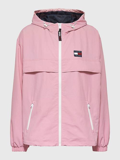 Pink Tommy Hilfiger Curve Chicago Windbreaker Women\'s Jackets | TH018MDZ