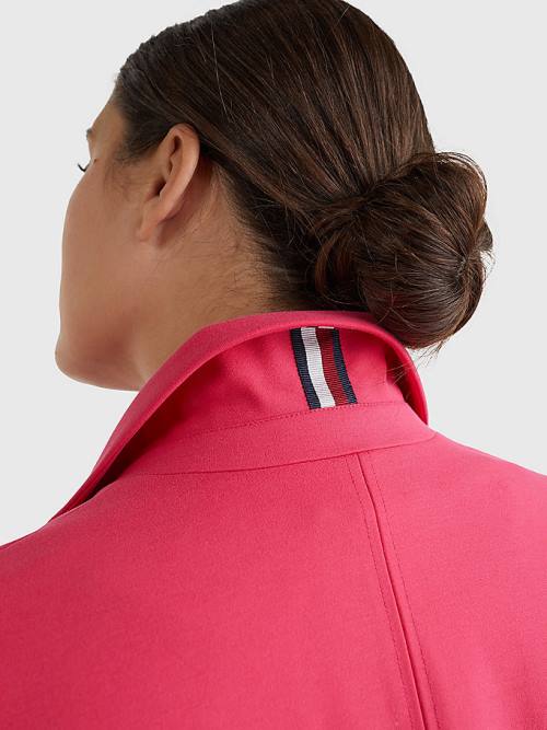 Pink Tommy Hilfiger Curve Punto Milano Double Breasted Women's Blazers | TH701ZHA