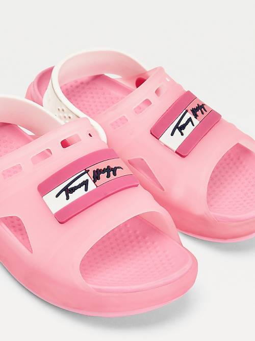 Pink Tommy Hilfiger Cutout Detail Girls' Sandals | TH942WGP