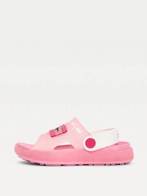 Pink Tommy Hilfiger Cutout Detail Girls' Sandals | TH942WGP